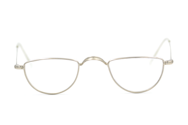 Tin library half eye glasses. Half moon shaped reading glasses. Vintage reading glasses. Mens reading glasses. Women's reading glasses. Prescription reading glasses. 
