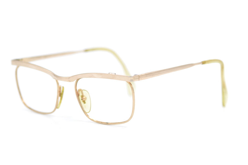 Optura vintage glasses. Mens vintage glasses. 50s Vintage glasses. Gold vintage glasses. 