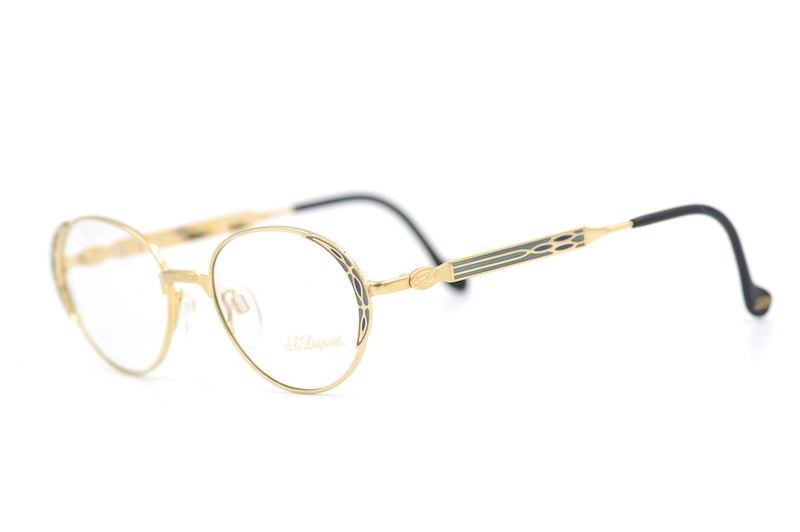 S.T. Dupont D073 Vintage Glasses.  Rare Vintage Glasses. Luxury Glasses. Luxury Eyeglasses. 23 KT Gold plated glasses.  Designer vintage glasses.