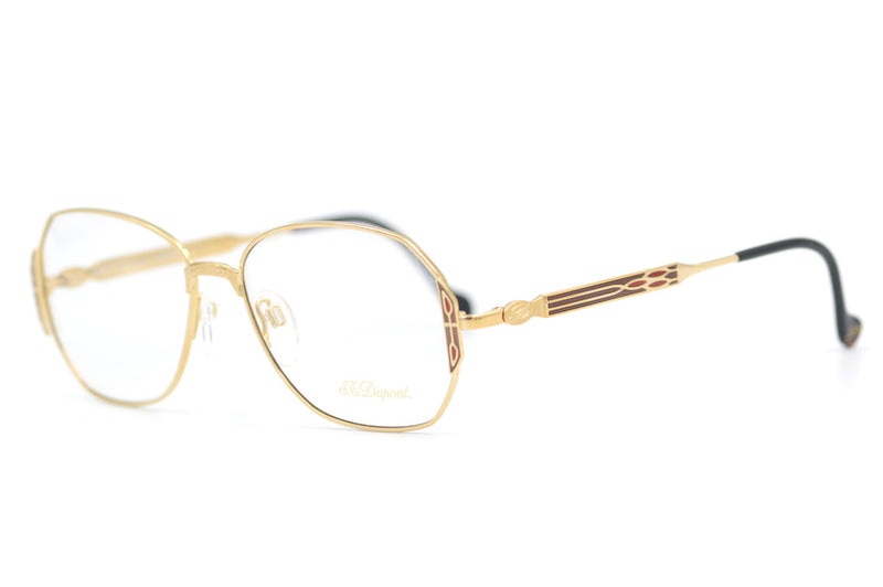 S.T. Dupont D071 Vintage Glasses.  Rare Vintage Glasses. Luxury Glasses. Luxury Eyeglasses. 23 KT Gold plated glasses.  Designer vintage glasses.
