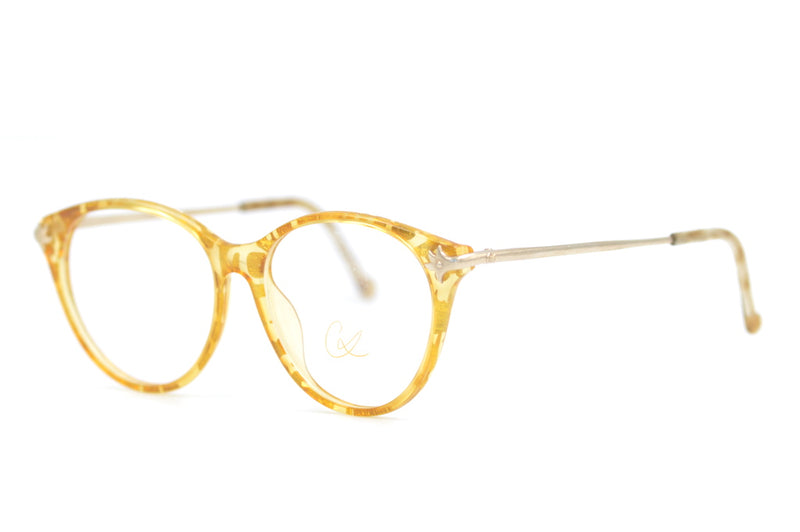 Christian Lacroix vintage glasses. Christian Lacroix vintage eyeglasses. Golden Christian Lacroix Vintage Glasses.  