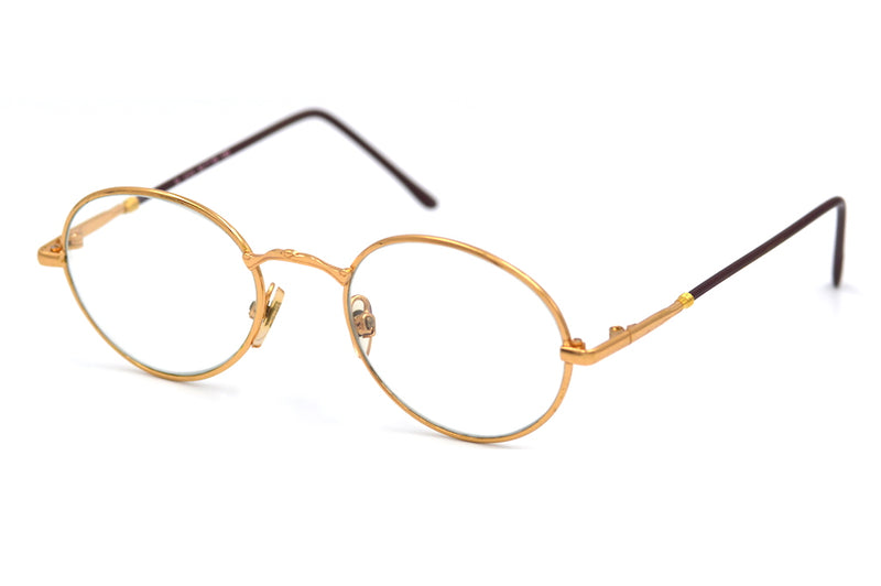 Vintage gold glasses, vintage round glasses, vintage oval glasses, Metro 1010, cheap vintage glasses, sustainable eyewear