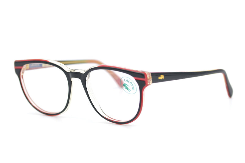 Lacoste 804 4903 Vintage Glasses. Lacoste Glasses. Lacoste Eyeglasses. Red and black glasses. Red and black eyeglasses.