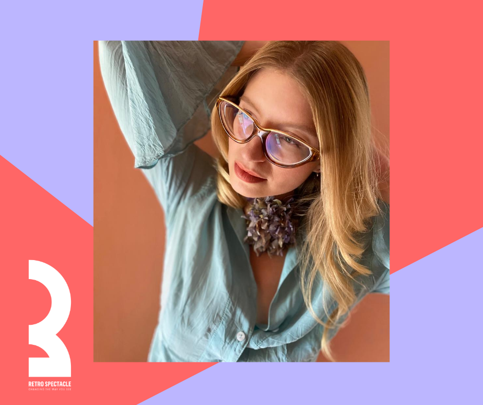 Sara Morel Reclaimed Woman wearing Retro Spectacles Christian Lacroix