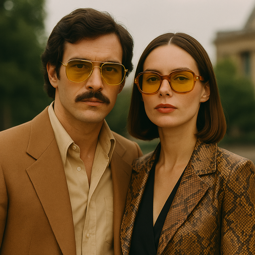 The Serpent Inspired Sunglasses worn by 70s Power Couple