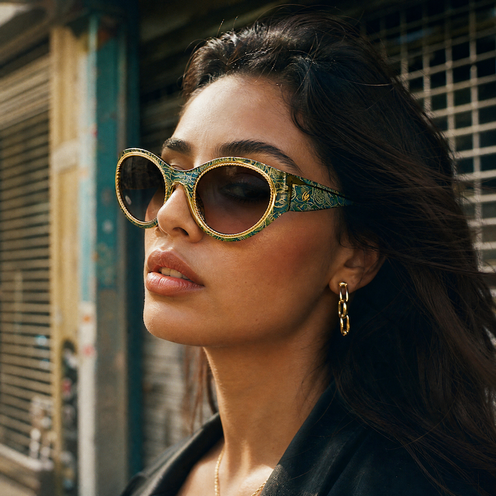 Luxury sunglasses collection featuring vintage designer eyewear