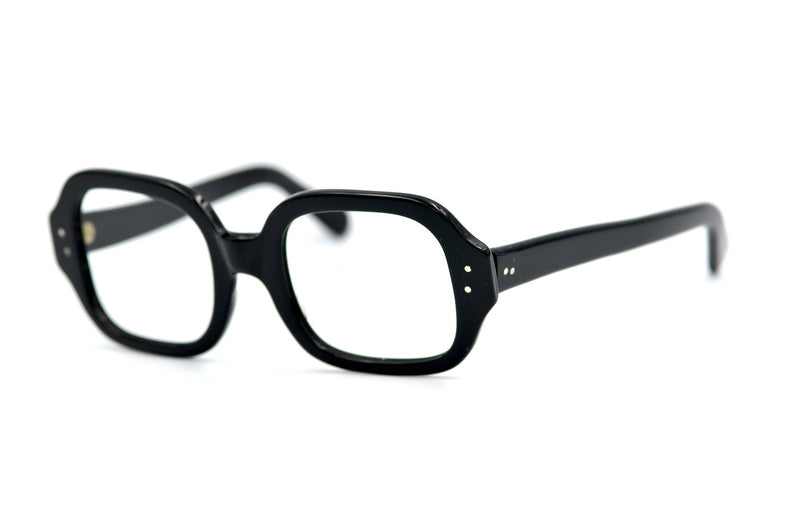 70s Black Square Glasses