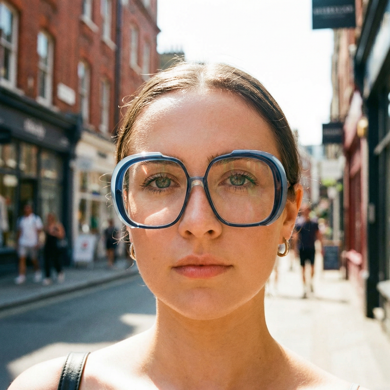 70s square vintage glasses. Square oversized glasses. Women's 70s glasses. Blue vintage glasses. Women's vintage glasses.
