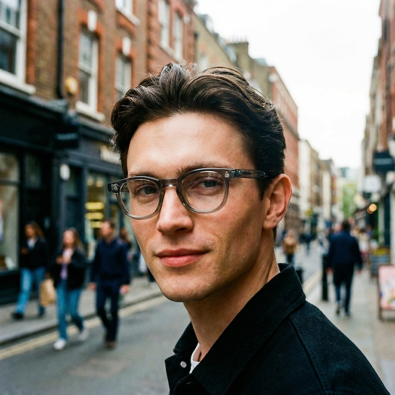 AO Flexi Fit grey vintage safety glasses. Men's vintage glasses UK.