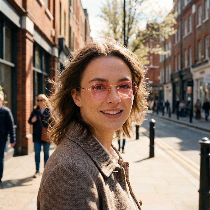 Enrique Loewe Knappe Afrodita Pink Lens Sunglasses. Sunglasses with Pink Lenses. Luxury vintage sunglasses. Designer Sunglasses Gold and platinum plated sunglasses. 