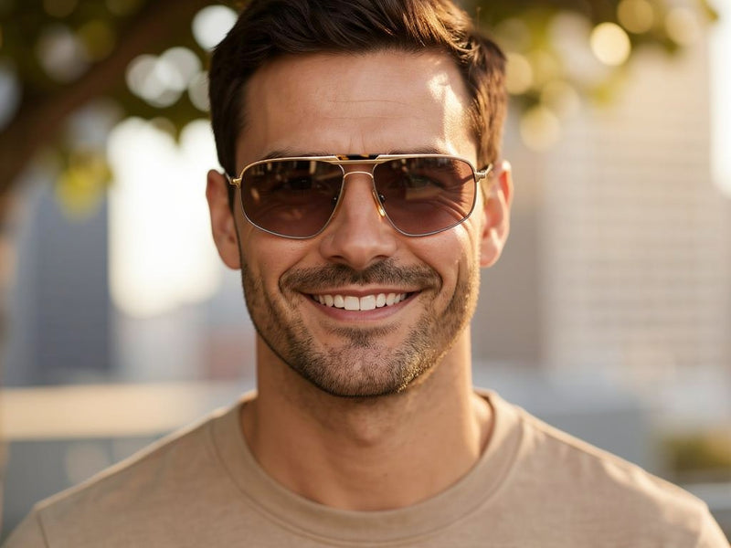 Alfa Romeo 216 4G0 vintage sunglasses worn by a man