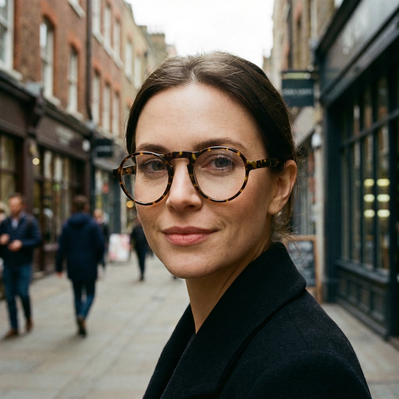 Anglo American Eyewear 237 vintage glasses. 40s style round tortoiseshell look glasses. 