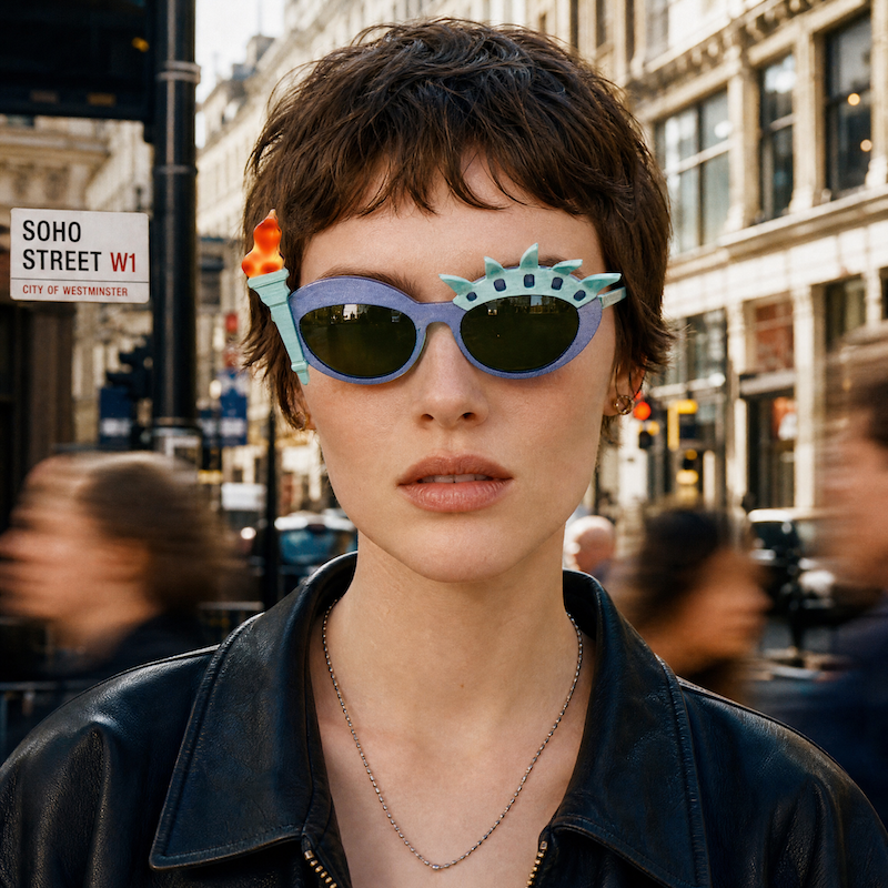 Liberty Flame Anglo American Eyewear Vintage Sunglasses. Statue of Liberty Anglo American Sunglasses.