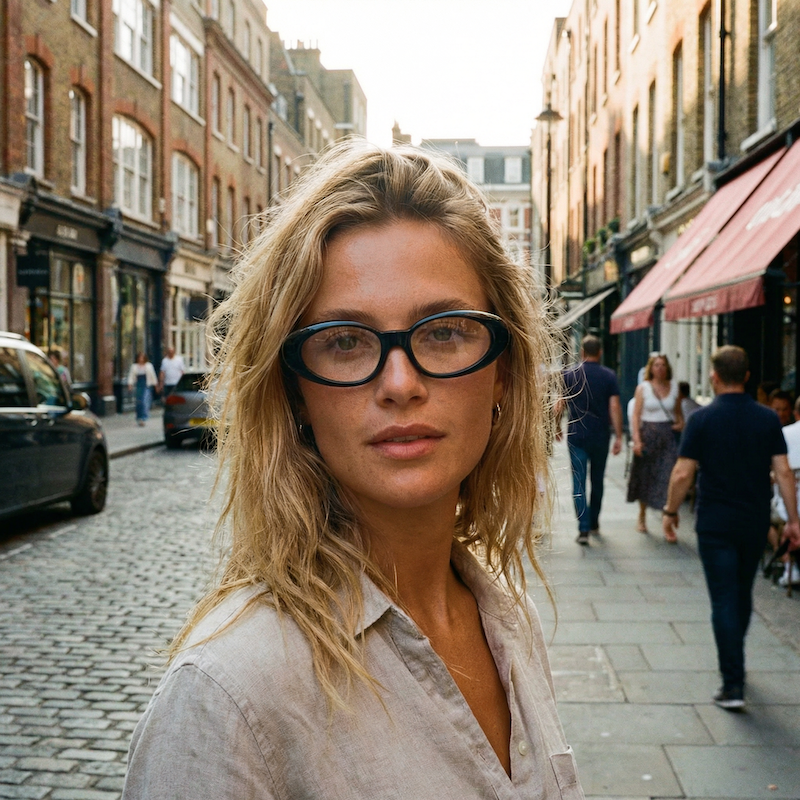 Anglo American Eyewear Princess Di vintage glasses. Anglo American glasses. Women's black cat-eye glasses.