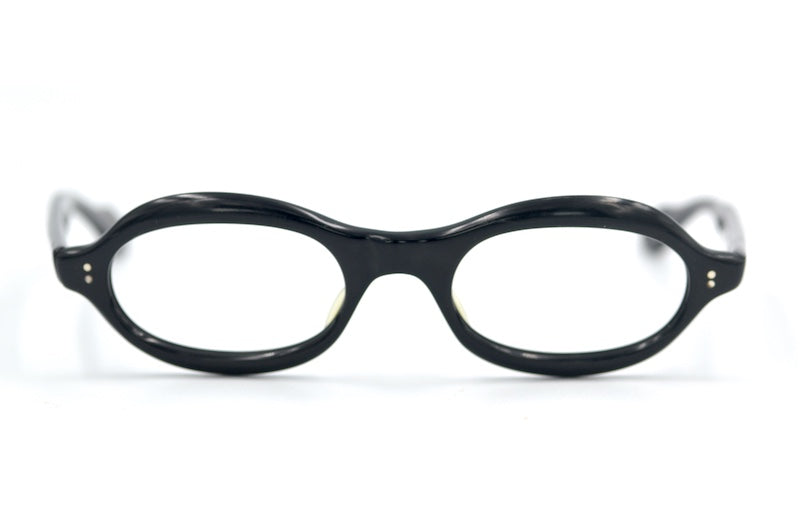Atelier Ireland 50s vintage glasses. Black oval vintage glasses. Women's vintage glasses. 