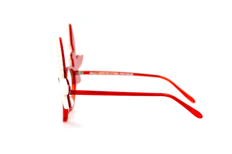 Anglo American Eyewear Birds rare vintage glasses. Red cat-eye glasses with white birds.