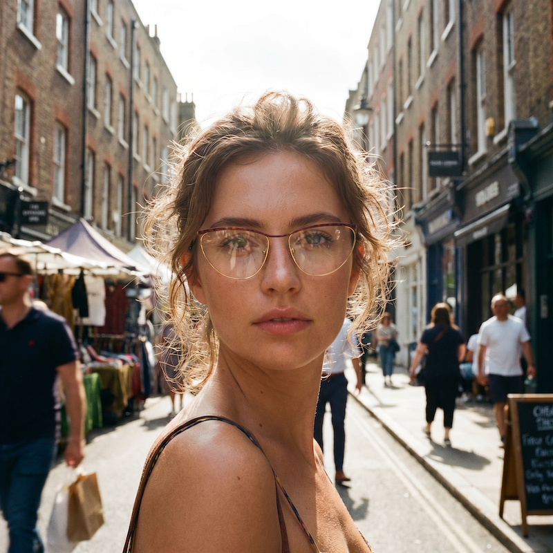 Brendel 4503 vintage cat-eye glasses in gold and red. Women's vintage cat-eye glasses.