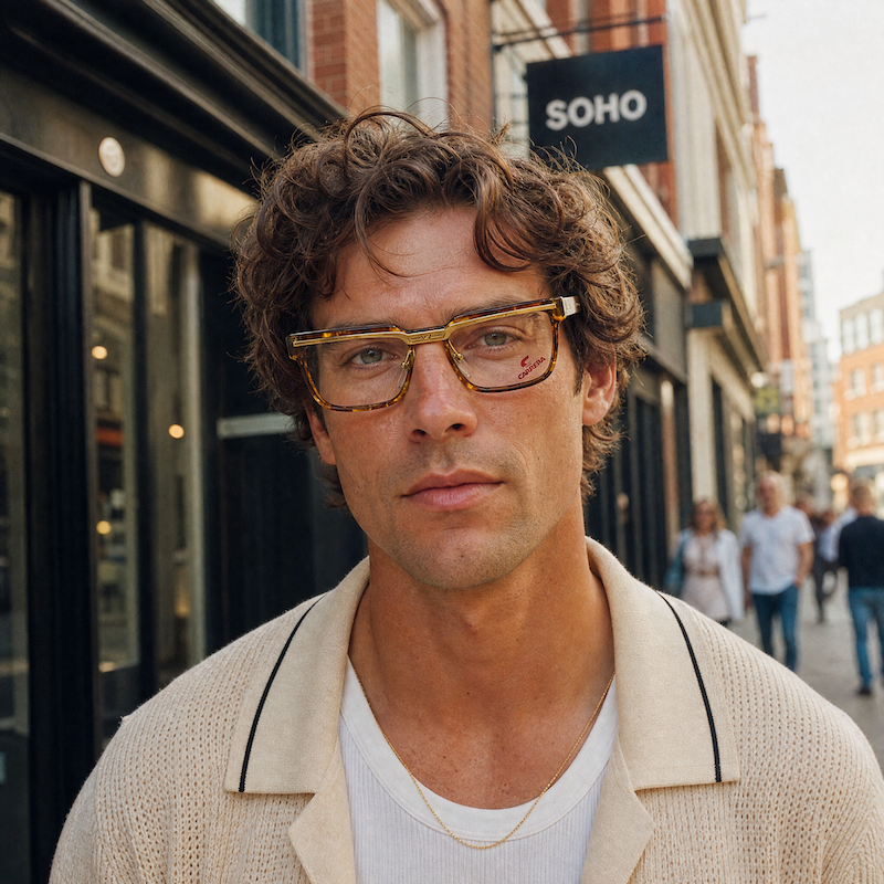 Carrera 5377 15 men's vintage glasses. Brown rectangular Carrera glasses.