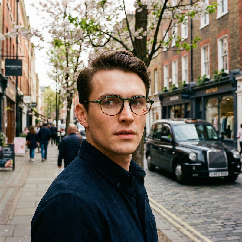 Carrera 5381 green and brown oval vintage glasses. Men's Carrera glasses. 