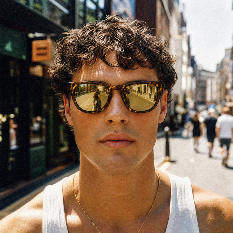 Carrera 5446 men's gold mirrored sunglasses.