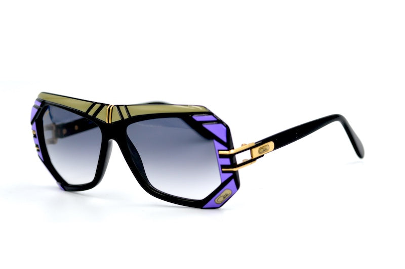 Cazal 868 001 Sunglasses. Black, purple and khaki sunglasses. 80s style Cazal Legends sunglasses.