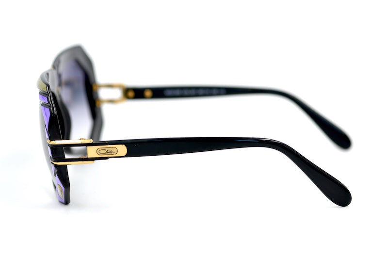 Cazal 868 001 Sunglasses. Black, purple and khaki sunglasses. 80s style Cazal Legends sunglasses.