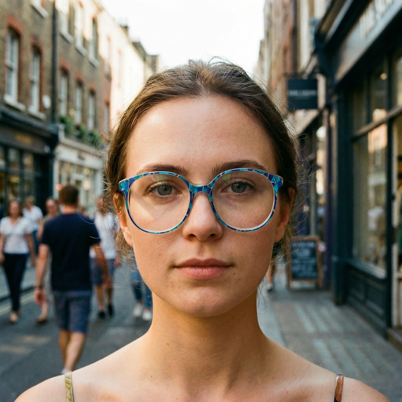 Chelsea vintage glasses, oversized vintage glasses, michael selcott vintage glasses, oversized blue glasses, sustainable eyewear