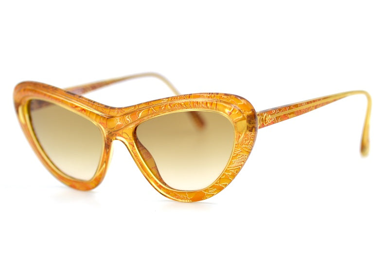 Christian Lacroix 7367 women's gold cat-eye vintage sunglasses