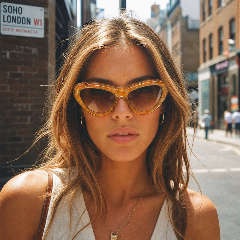 Christian Lacroix 7367 women's gold cat-eye vintage sunglasses
