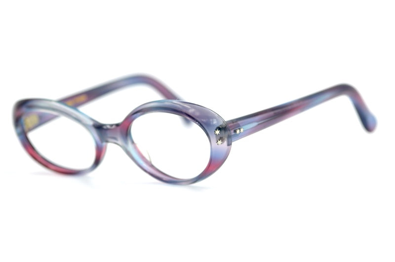 Colombine 50s vintage glasses. Women's 50s vintage glasses. Oval shaped vintage glasses. 