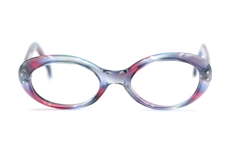 Colombine 50s vintage glasses. Women's 50s vintage glasses. Oval shaped vintage glasses. 