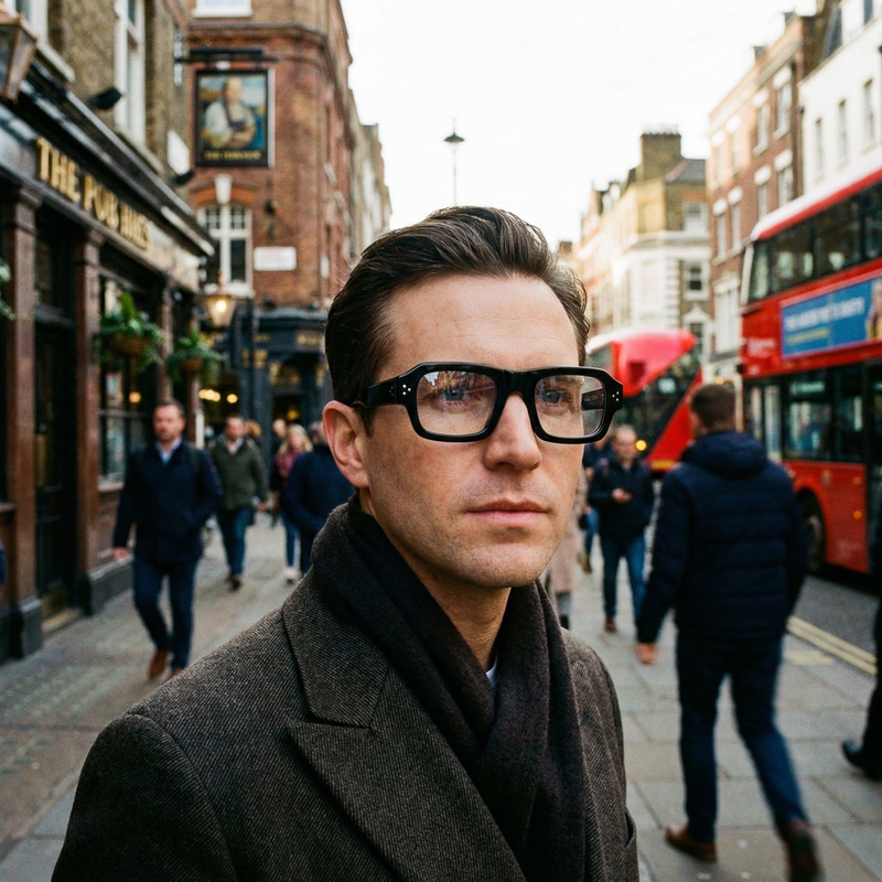 Croker Glasses C1. Charlie Croker style glasses. Black 60s style vintage glasses. Michael Caine Style Inspired Glasses 
