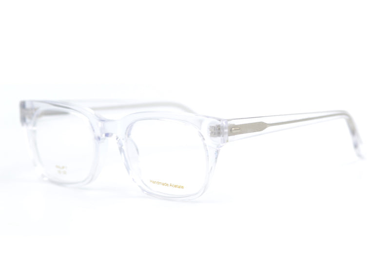 Philip 1 crystal acetate glasses. Transparent mens glasses. Mens retro glasses. Mens reading glasses. Mens glasses online UK. 