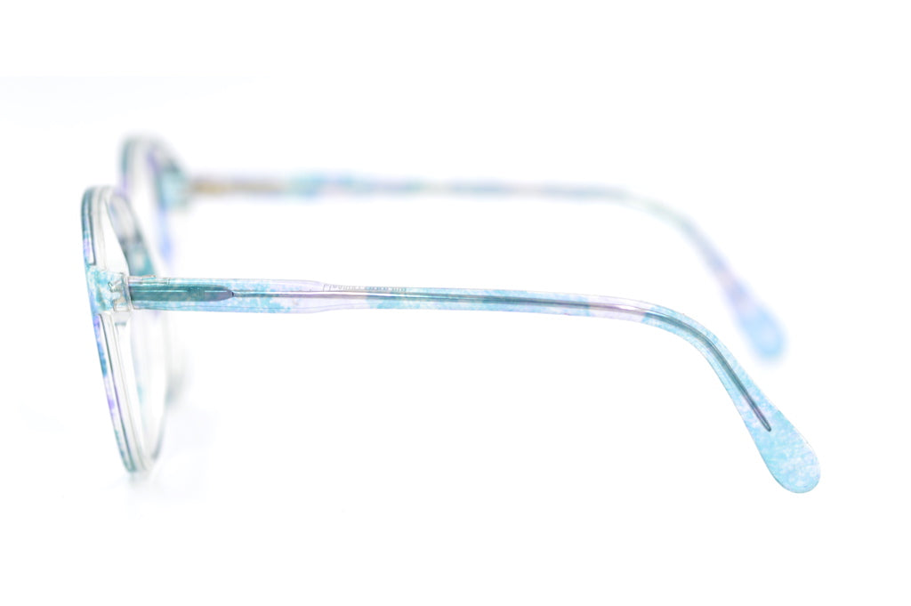 NiGuRa 756 blue green retro glasses. 80s vintage glasses. Sustainable glasses. Womens cool vintage glasses. 
