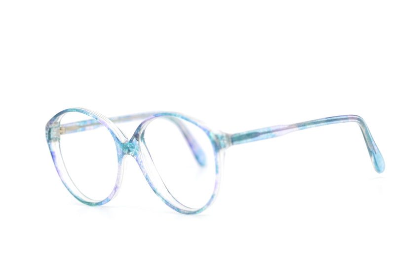 NiGuRa 756 blue green retro glasses. 80s vintage glasses. Sustainable glasses. Womens cool vintage glasses. 