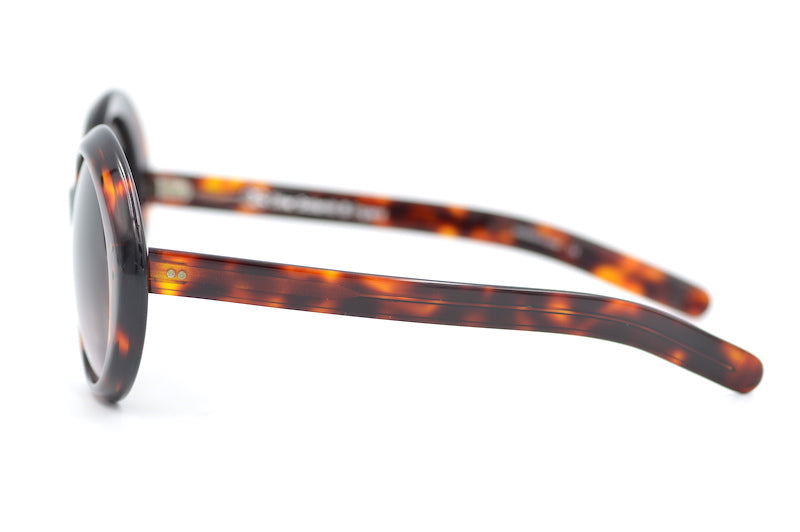 Oliver Goldsmith Goo Goo Sunglasses. Rare Oliver Goldsmith Sunglasses. Designer Sunglasses. Round oversized sunglasses. 