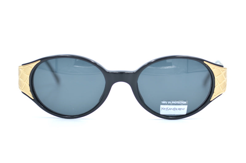 YSL 6547 vintage sunglasses. YSL Sunglasses. Black and gold YSL sunglasses. Saint Laurent sunglasses. Vintage YSL. Women's YSL Sunglasses. 