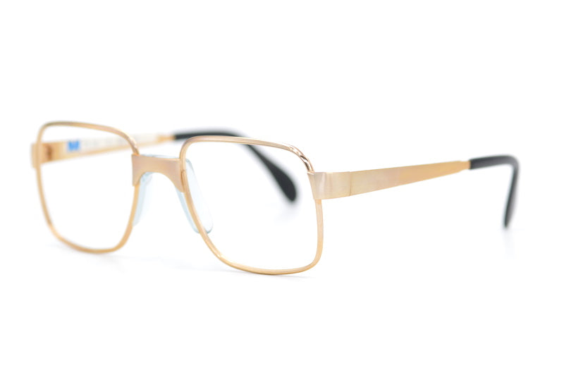 Metzler 7636 vintage glasses. Mens vintage glasses. Mens 70s glasses. 70s square glasses. Gold square vintage glasses. Retro vintage eyewear. 