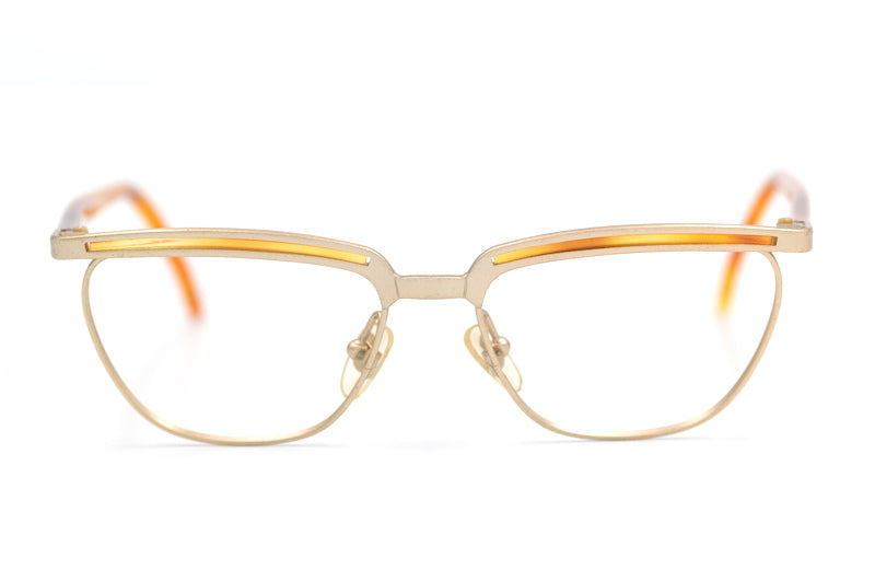 Enrico Coveri 216 vintage glasses. Women's petite vintage glasses. Petite cat eye glasses. Gold cat eye glasses. 