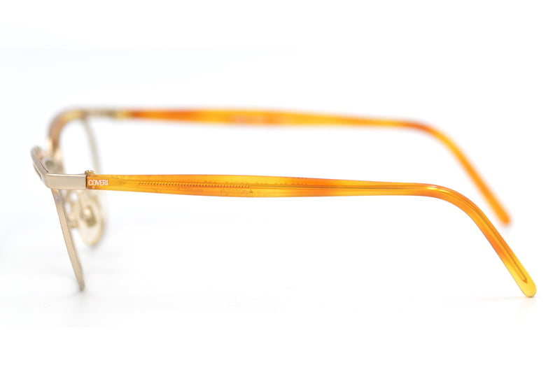 Enrico Coveri 216 vintage glasses. Women's petite vintage glasses. Petite cat eye glasses. Gold cat eye glasses. 