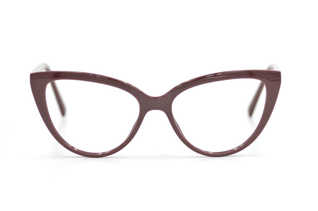 Suzie Maroon retro glasses. Retro cat eye glasses. Maroon cat eye glasses. Sustainable glasses.Sustainable eyeglasses.