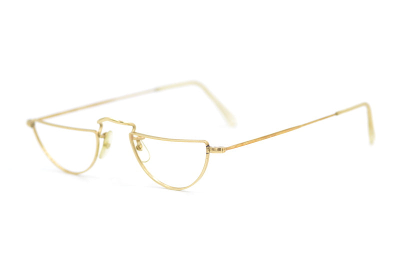 Savile Row 14KT RG Half Eye Library Glasses, Vintage half eye glasses, vintage library glasses, vintage reading glasses, gold plated glasses
