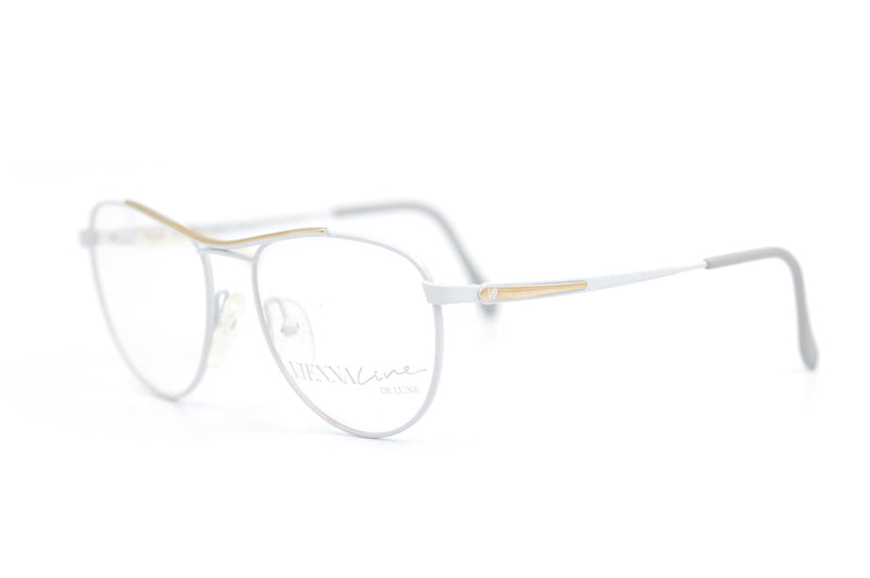 ViennaLine 1416 20 retro vintage glasses. Women's white aviator glasses. Women's prescription glasses. Glasses online UK. Prescription women's glasses. 