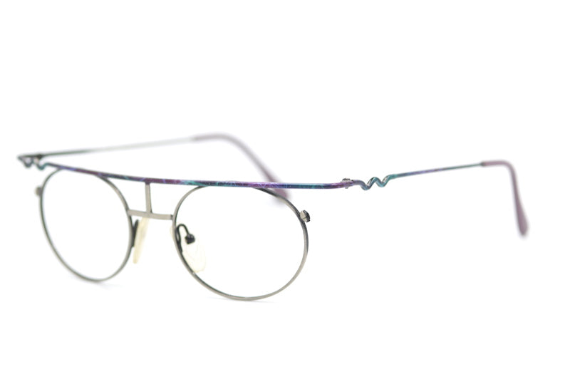 OL 3 9315 vintage glasses. Oval vintage glasses. Quirky vintage glasses. Italian vintage glasses. Vintage Occhilai. 