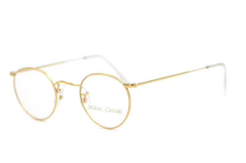 Hilton Classic 1 Panto gold vintage glasses. Petite gold metal glasses. Petite round glasses. Women's petite glasses. Gold vintage glasses. 