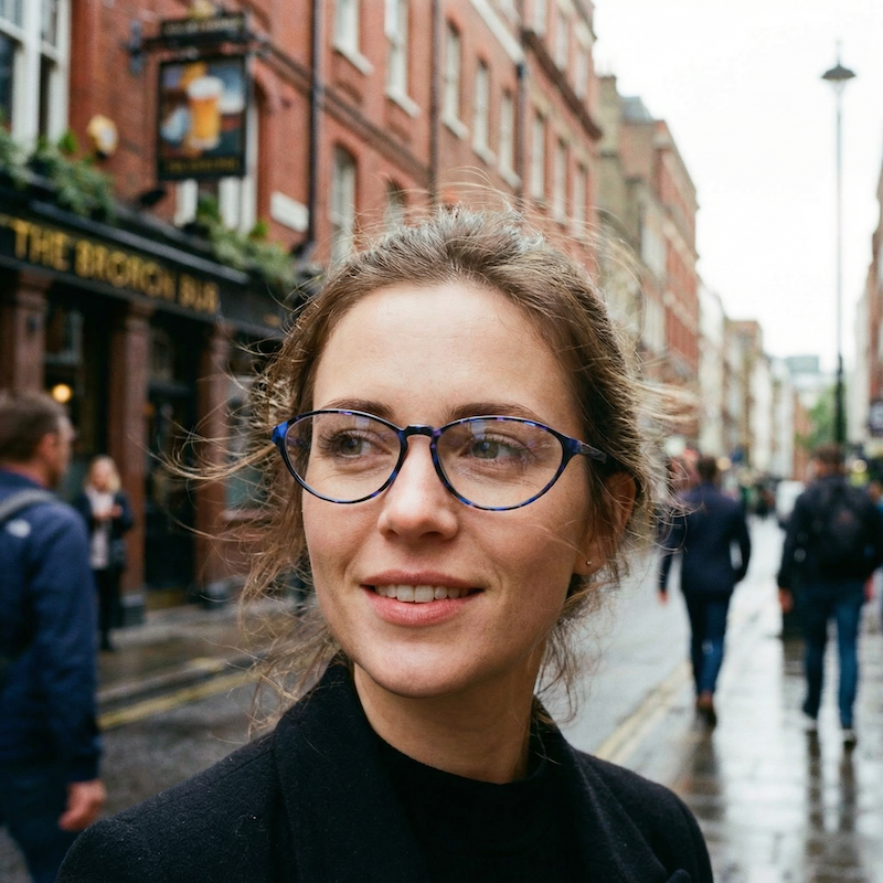 Dakota Smith women's vintage cat-eye glasses. Purple cat-eye glasses. 