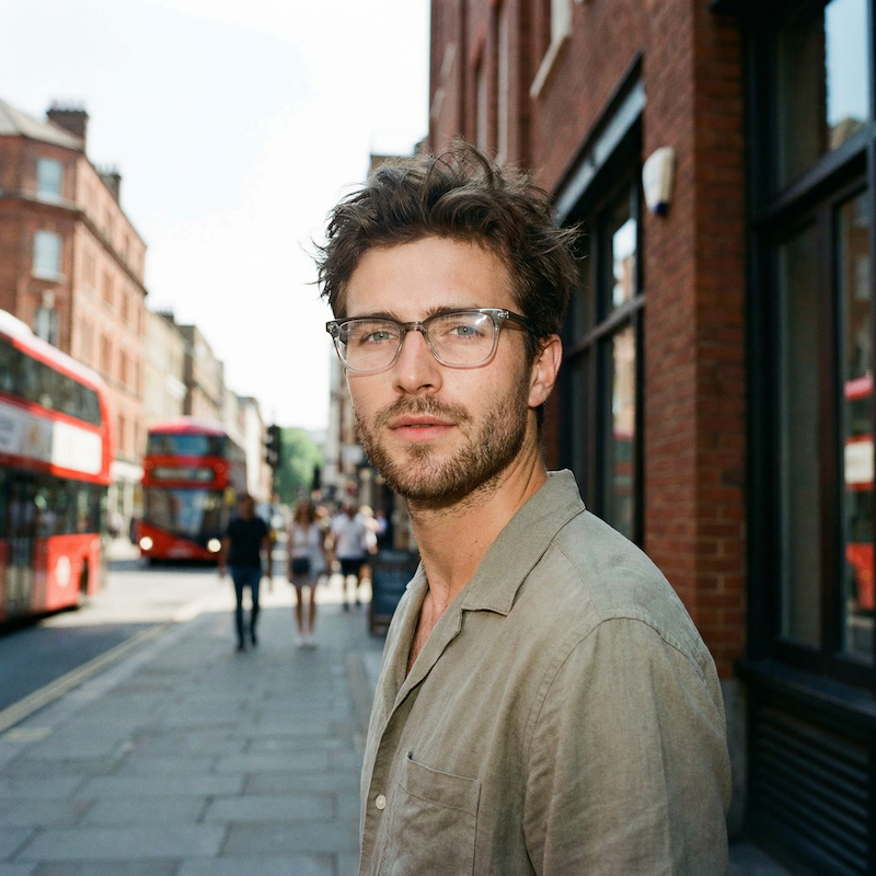 David Cox 01 vintage glasses. Men's vintage glasses. Grey and crystal acetate glasses. Men's retro glasses.  