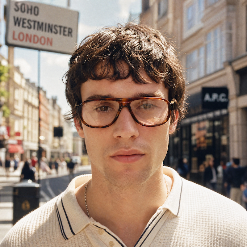 Davidoff 100 Men's Vintage Brown Aviator Glasses. Men's 1970's style vintage glasses.