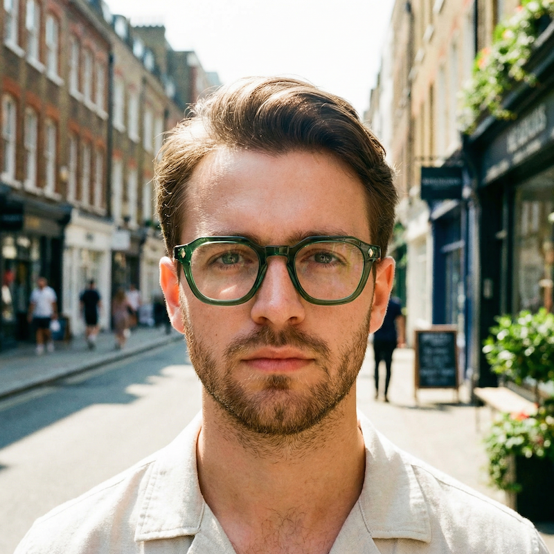 Depp C5 Retro Glasses. Johnny Depp style glasses. Tart Arnel style glasses. Retro glasses online. Unisex green glasses. Stylish green glasses. 