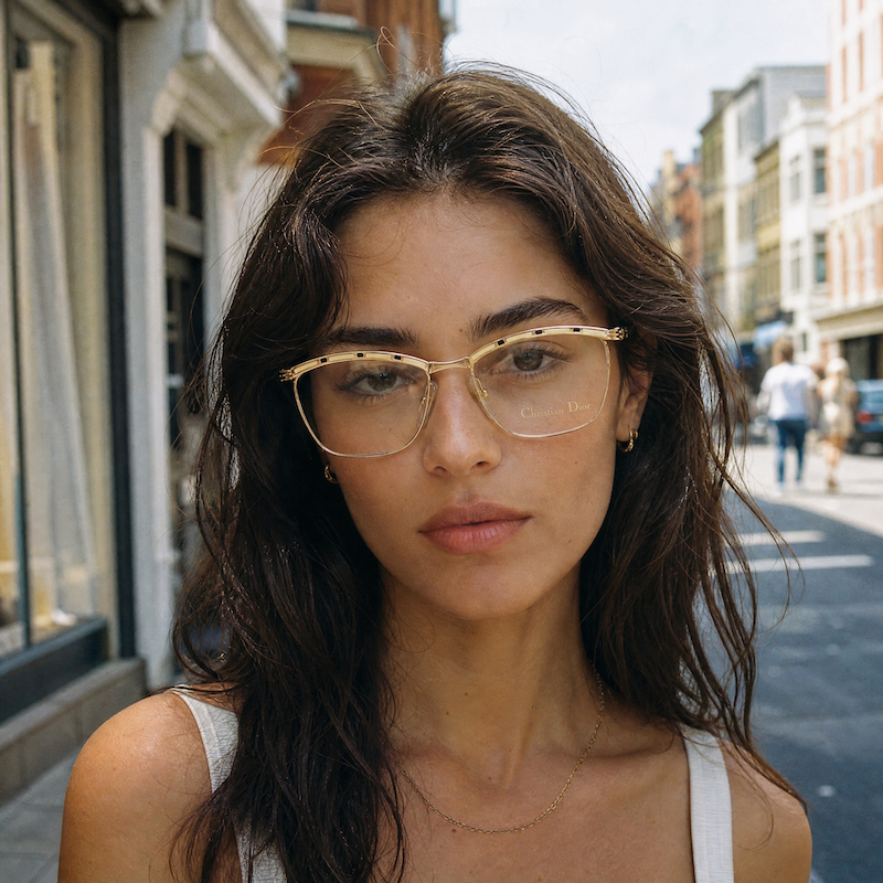 Dior 2720 women's vintage glasses. Gold Dior women's glasses.